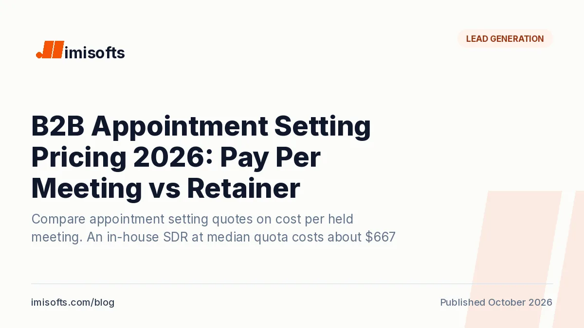 B2B appointment setting pricing in 2026: retainers, pay per meeting, hybrid models and the in-house SDR cost per held meeting