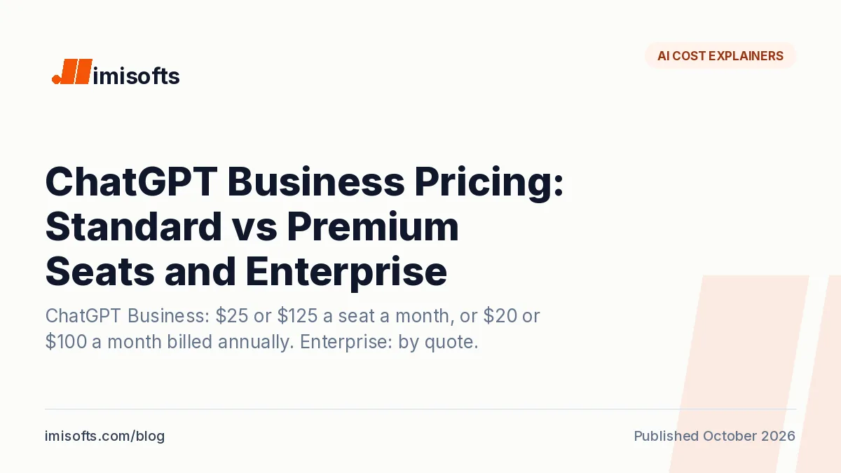 ChatGPT Business pricing: Standard and Premium seat prices, Plus and Pro prices, credits for extra usage and what ChatGPT Enterprise adds