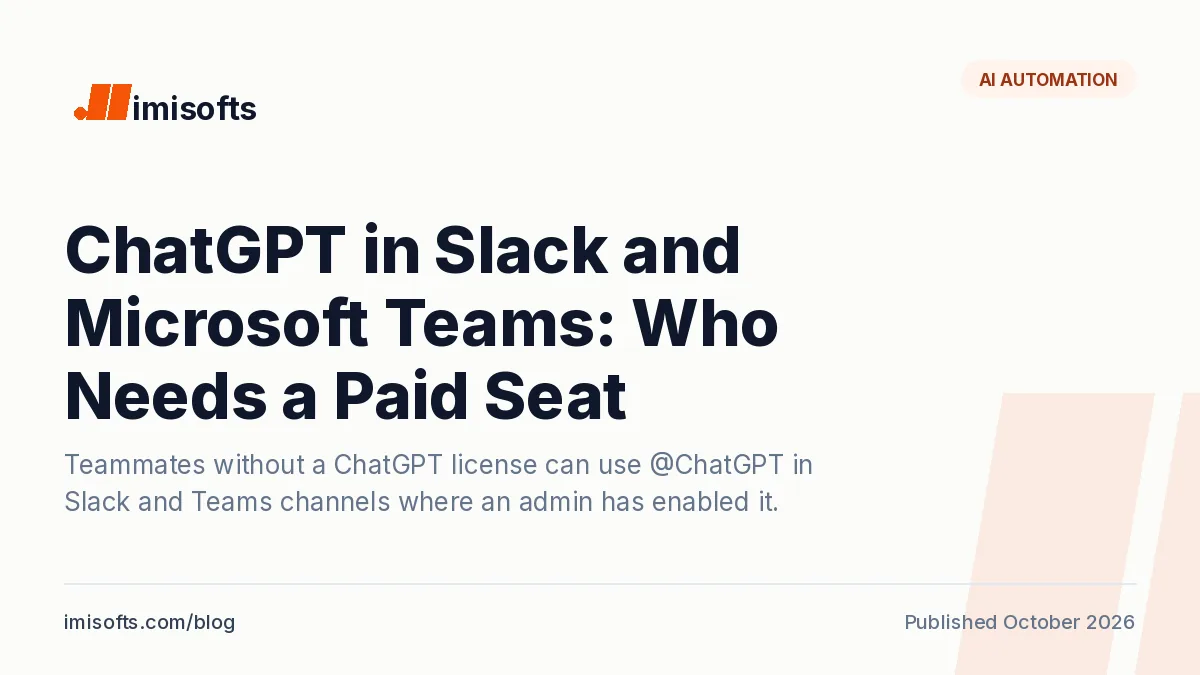 @ChatGPT in Slack and Microsoft Teams for ChatGPT Business, with seat prices