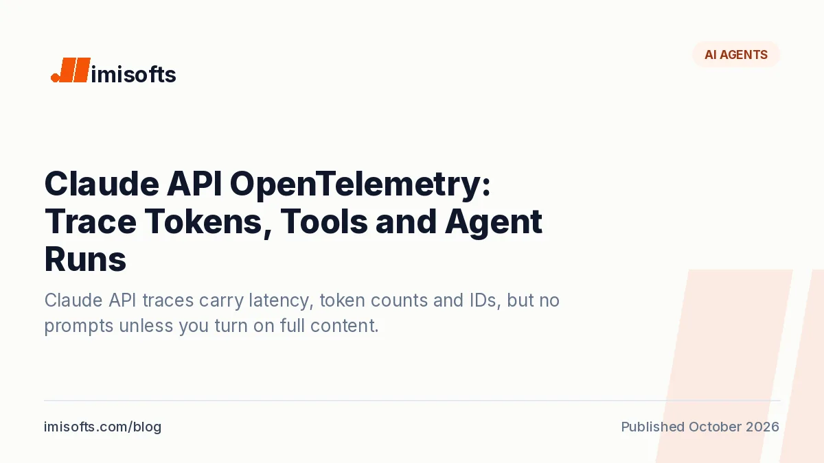 Claude API OpenTelemetry export: traces from the Messages API, Managed Agents and SDKs with latency, token counts and IDs