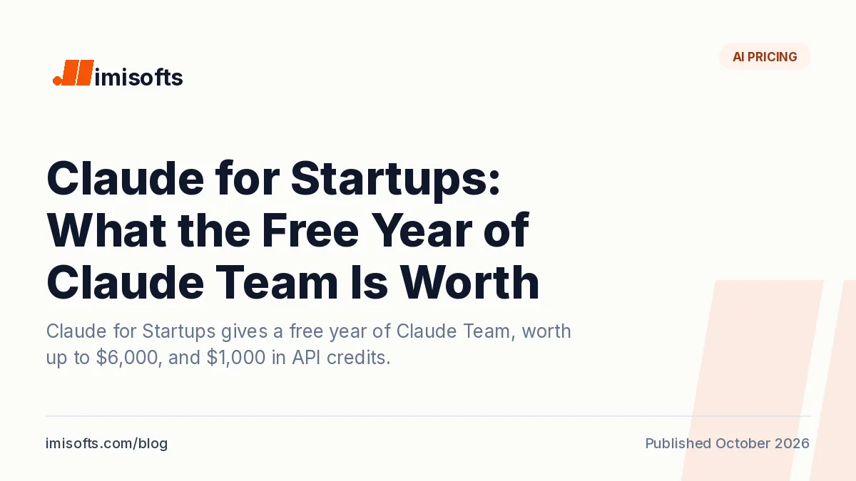 Claude for Startups: what the free year of Claude Team and the $1,000 API credit are worth, and who qualifies
