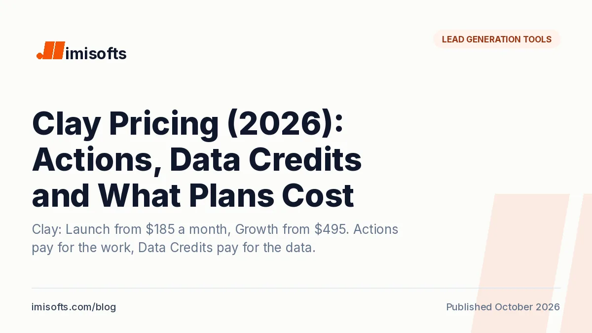 Clay pricing explained: Free, Launch, Growth and Enterprise plans, Actions and Data Credits, tier prices, rollover and top-up rules