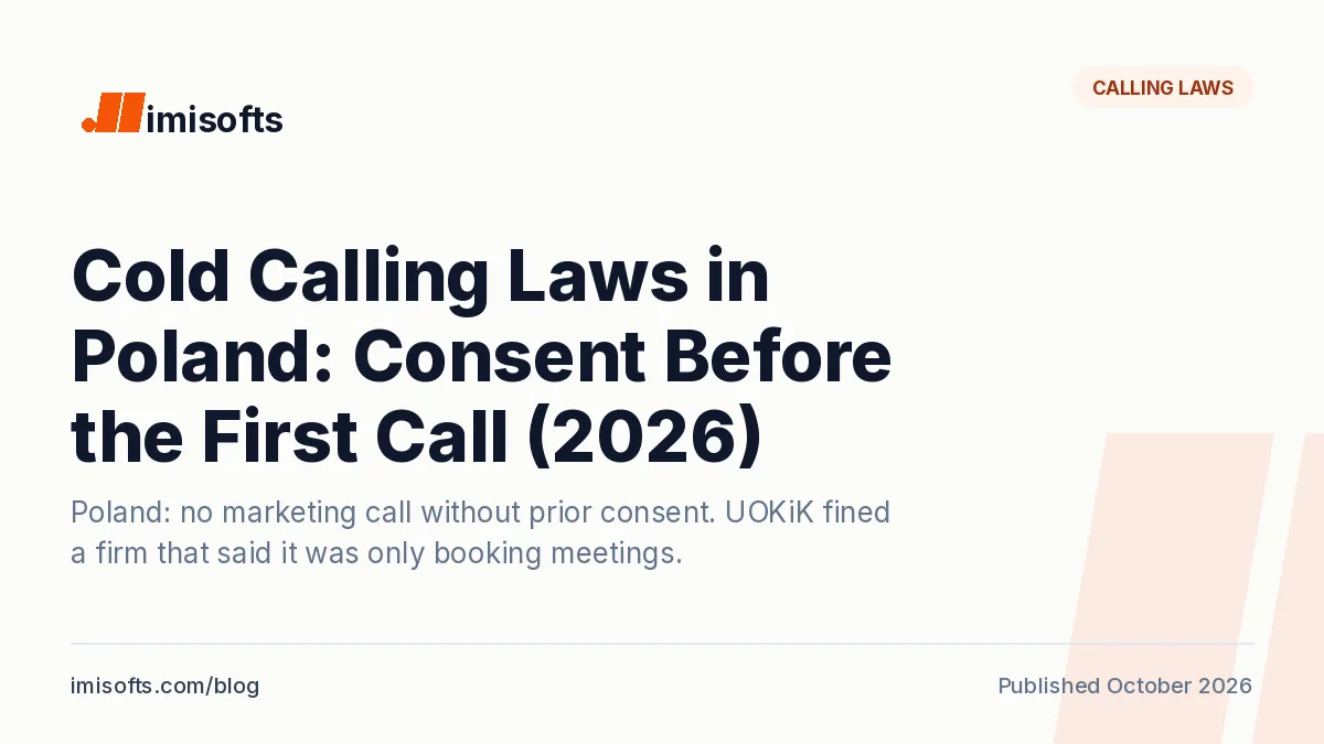 Cold calling laws in Poland: Article 398 consent rule, the UOKiK telemarketing fine, bought lists, B2B calls and AI calling