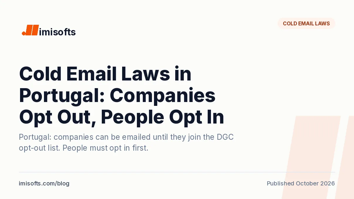 Cold email laws in Portugal: opt-in for individuals, opt-out list for companies, CNPD fines and complaint numbers