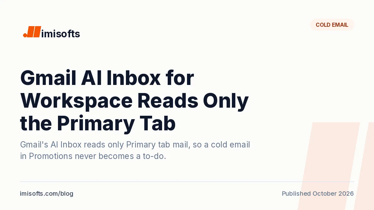 Gmail AI Inbox for Google Workspace: suggested to-dos drawn only from Primary tab mail, rolling out from October 2026