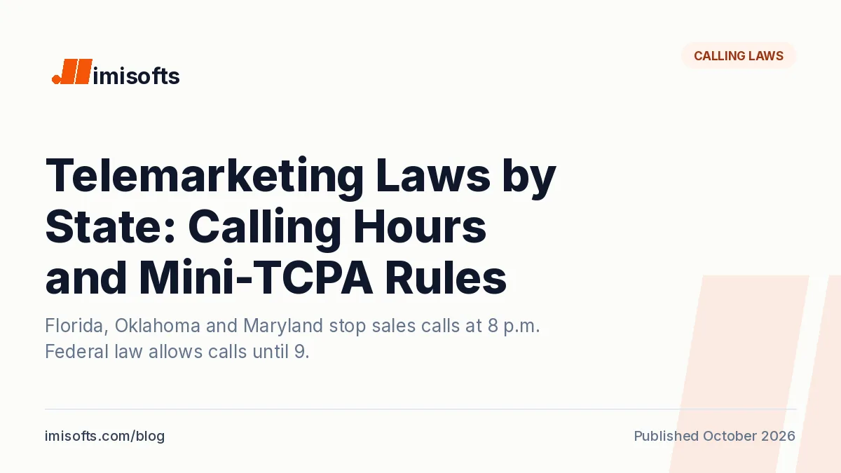 Telemarketing laws by state: calling hours, three-call caps and damages in Florida, Oklahoma, Maryland, Texas and Virginia compared with federal rules