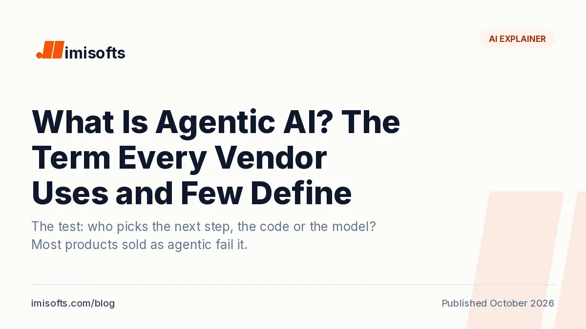 What is agentic AI: the definition, the agent versus workflow test, Gartner's adoption numbers and six vendor questions