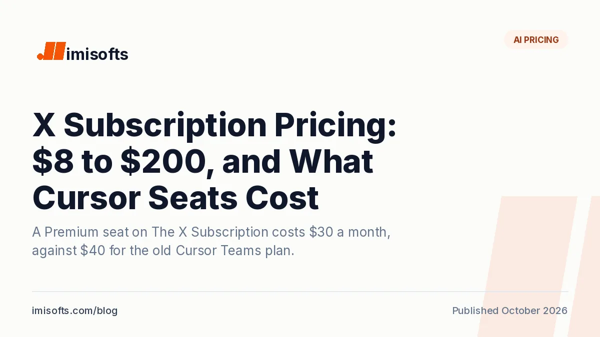 X Subscription pricing: Grok, Cursor and X Premium from $8 to $200 a month, with Cursor team seats from $30